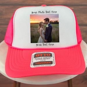 Custom Your Photo Trucker Hat, Personalized Family Portrait Photo Hat, Customized Image Hat, Custom Hat with Image, Memorial Photo Hat,