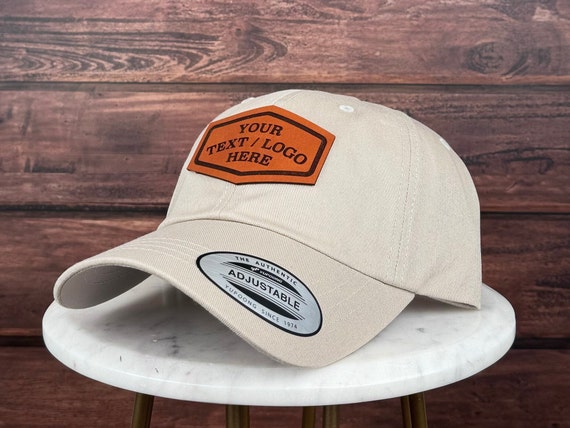 Custom Classic Hat, Custom Logo Hat, Classic Dad Hat, Custom Leather Patch Hat, Genuine Leather Patch Hat, Custom Bulk Hat, Baseball Hat