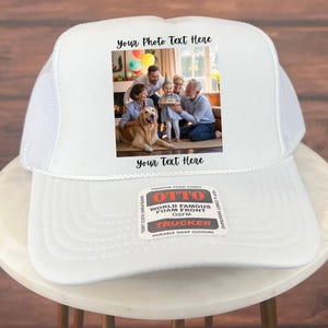Custom Your Photo Trucker Hat, Personalized Family Portrait Photo Hat, Customized Image Hat, Custom Hat with Image, Memorial Photo Hat,