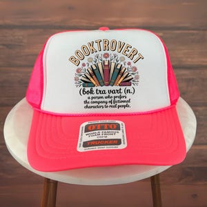 Booktrovert Trucker Hat, Introvert Book Lover Hat, Funny Reading Hat, Bibliophile Definition Typography Design
