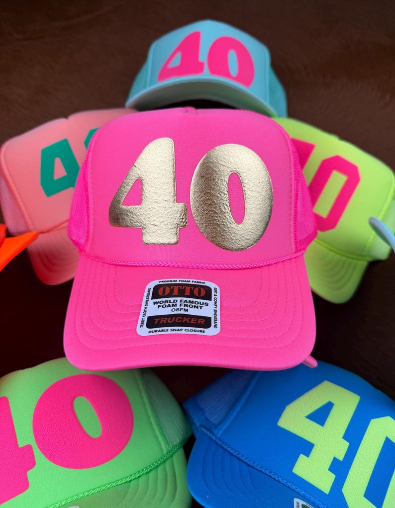 40th Birthday Party Trucker Hats, 40 Crew Hats, Birthday Squad Hats ...