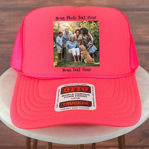 Custom Your Photo Trucker Hat, Personalized Family Portrait Photo Hat, Customized Image Hat, Custom Hat with Image, Memorial Photo Hat,