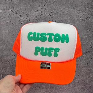 Custom Puff Print Hat, Custom Foam Hat, Custom Mesh Trucker Hat, High Crown Hat, Foam Trucker Hat, Metallic Puff Hat, 3D Puff Print Hat