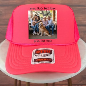 Custom Your Photo Trucker Hat, Personalized Family Portrait Photo Hat, Customized Image Hat, Custom Hat with Image, Memorial Photo Hat,