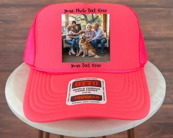 Casquette trucker personnalisée avec photo, portrait de famille personnalisé avec photo, casquette avec image personnalisée, casquette personnalisée avec image, casquette avec photo commémorative,