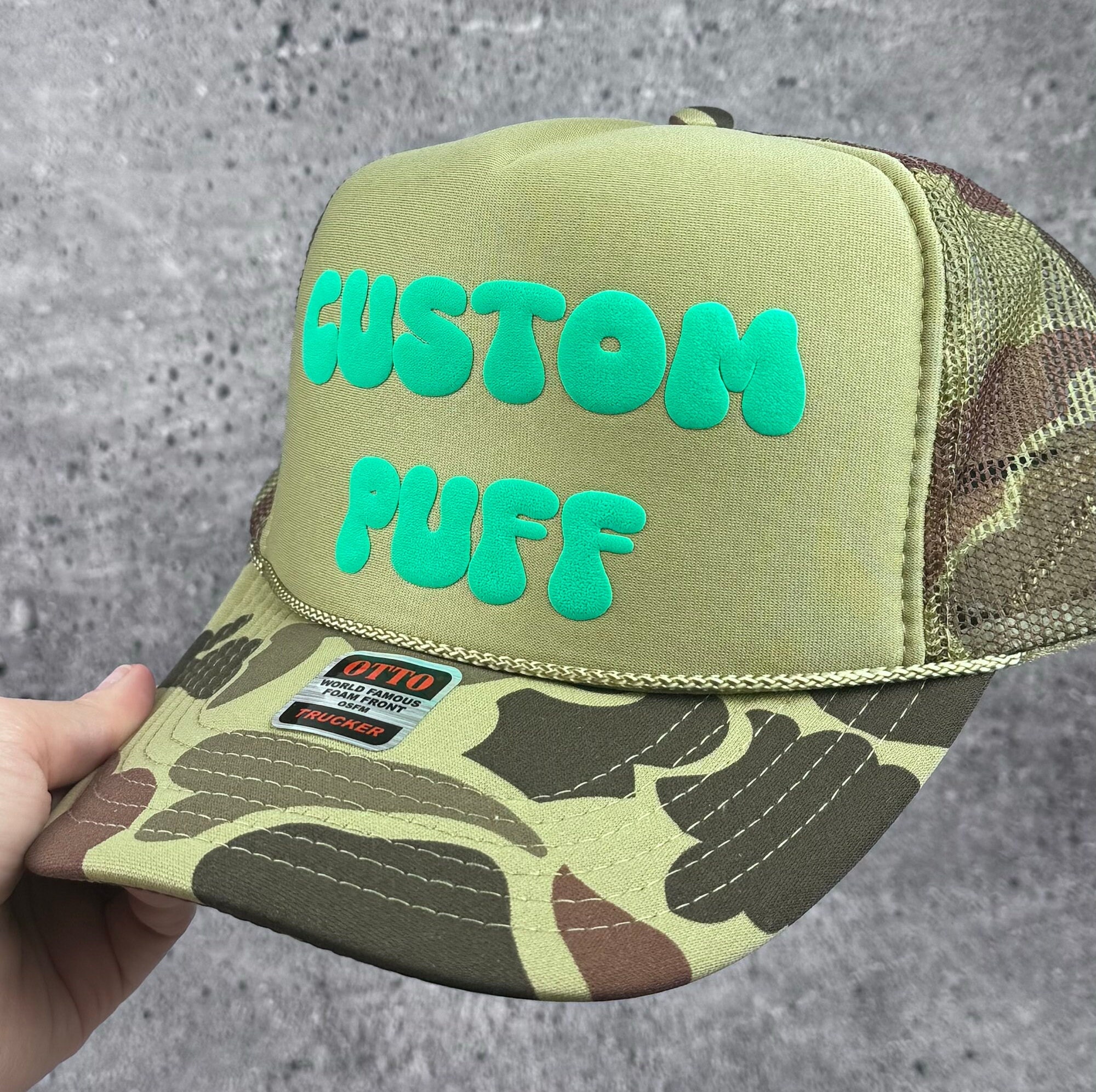 Custom Puff Print Hat, Custom Foam Hat, Custom Mesh Trucker Hat