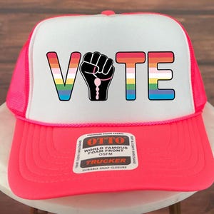 Vote Equality Trucker Hat, Pride Fist Graphic Hat, Social Justice Statement Hat, Empowerment Rights Gift