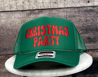 Chapeau de fête de Noël, Chapeau de fête de Noël personnalisé, Joyeux chapeau, Chapeau de fête camionneur personnalisé, Chapeau de groupe fête de Noël, Casquette trucker personnalisée