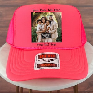 Custom Your Photo Trucker Hat, Personalized Family Portrait Photo Hat, Customized Image Hat, Custom Hat with Image, Memorial Photo Hat,