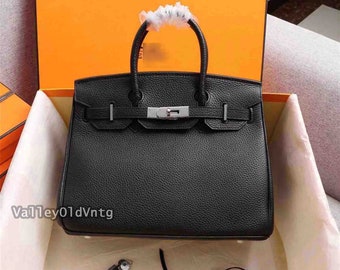 Elegant Handbags Birkin Bag 35 Black Togo Leather replica