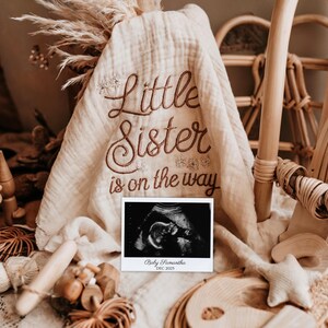girl pregnancy announcement digital baby announcement editable template boho pregnancy announcement little sister announcement boho baby