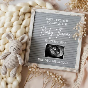 Schwangerschaftsmitteilung Einfache Schwangerschaftsmitteilung Boho Baby enthüllen Vorlage Social Media Baby Post Minimalistische Schwangerschaftsmitteilung