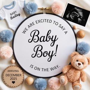 Boy pregnancy announcement digital baby announcement editable template little brother reveal social media post baby brother announcement