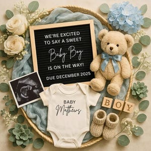 Boy pregnancy announcement digital baby announcement editable template little brother reveal social media baby post baby brother reveal