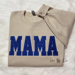 Mama Glittered Embroidered sweatshirt, MAMA Sweater, Gift for mama, Mothers Day Gift, custom embroidered sweatshirt, glitter sweater