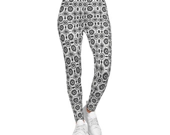 Black pattern Women's/Girls Breathable/Comfortable/Designer Printed/Casual Full Length Legging/stylish spandex pants/trendy/stretchy/fitness