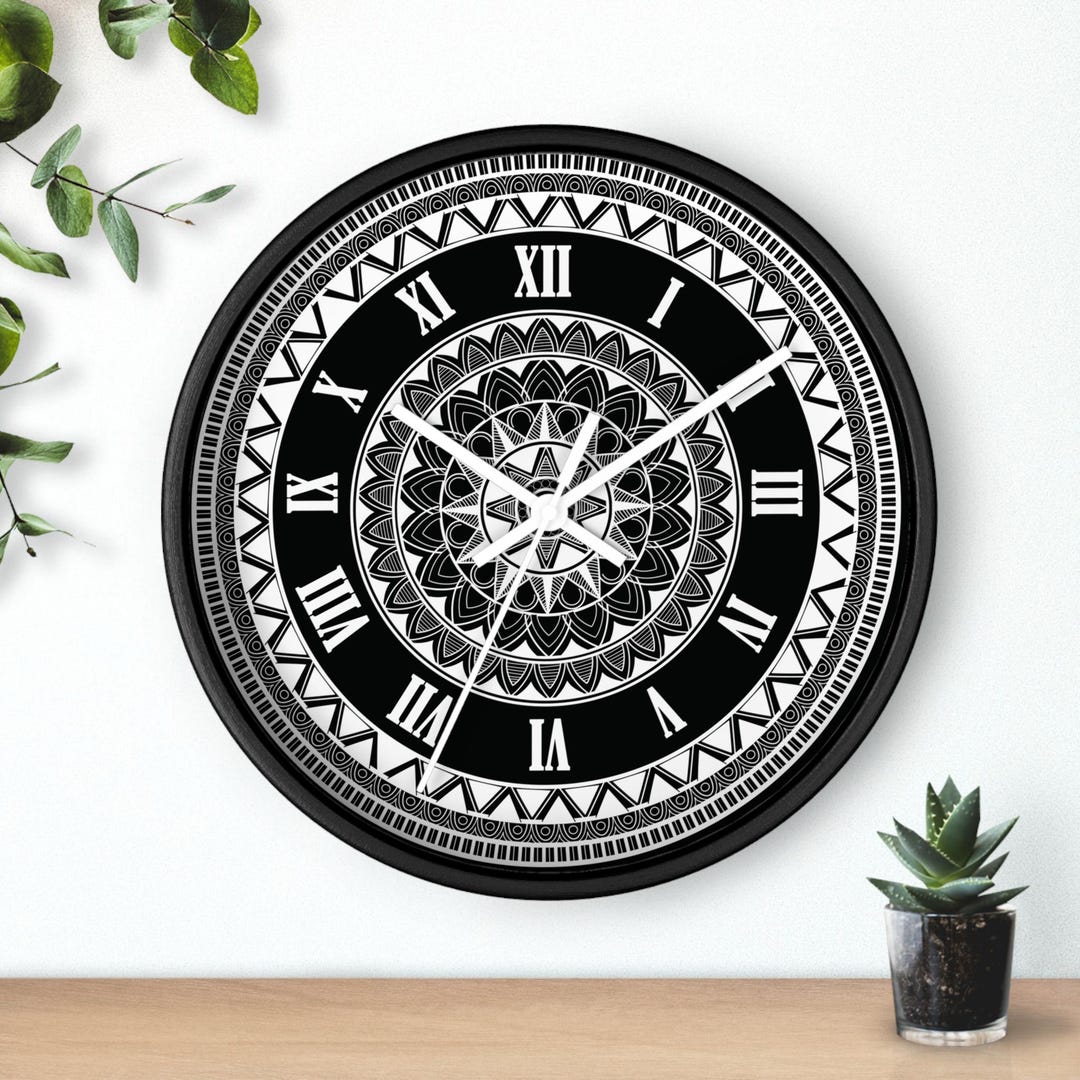 Handcrafted Wooden Wall Clock With Mandala Design, Unique Mandala ...