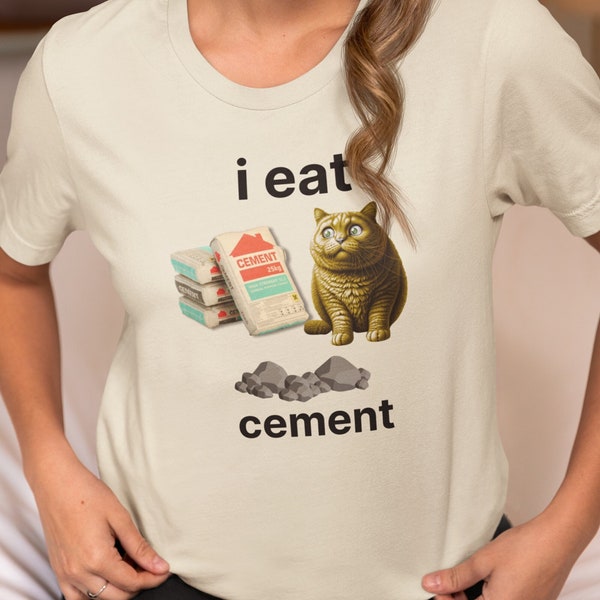 Ich Esse Zement Katze Meme T-Shirt - Lustiges Design Herren T-Shirt