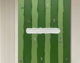 Pintura de tenis con textura verde, arte mural, pintura con textura 3D verde, arte mural de tenis, regalos para amantes del tenis, arte minimalista verde