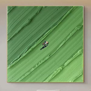 Green Textured Wall Art Green Abstract Painting Green 3D Texture Painting Green Abstract Art Green Minimalist Painting Entry Wall Decor