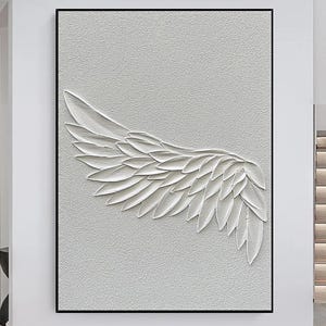 Large White Textured Canvas Painted Painting 3D Abstract Modern Art Minimalist Home Wall Decor