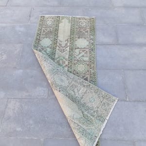 2x5,Oushak Rug,Vintage Rug,Green Rug,Mini Runner,Turkish Rug,Handmade Rug,Livingroom Rug,Entryway Rug,Kitchen Rug,Mini Rug,Decor 1.11x4.6 ft