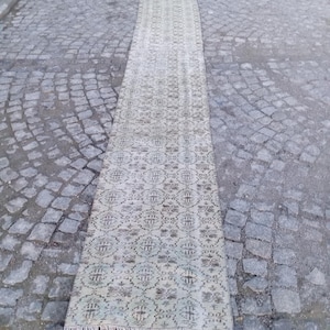 2x18 Rug,Vintage Runner Rug,2x20 Wool Runner,Long Runner Rug,2x21 Runner,Turkish Runner,Oushak Runner,Entry Rug,Soft Runner, 2.4x17.9 feet