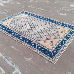 5x8 Turkish rug, Oushak rug 5x8, Heriz rug 5x8, Antique rug 5x8,Modern Decor 5x8, Bedroom rug 5x8, Vintage rug  Neutral area rug, 4.7x7.7 ft