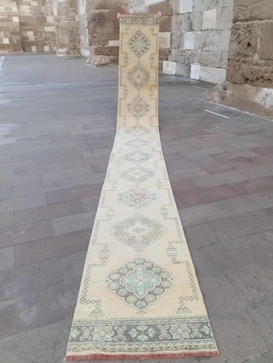 2x20 Vintage Turkish Runner Rug. Extra Long Hallway Stair Boho Home ...