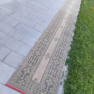 Vintage Oushak Runner Rug: 2.3x18 ft Turkish Stair Runner, Tax Free USA