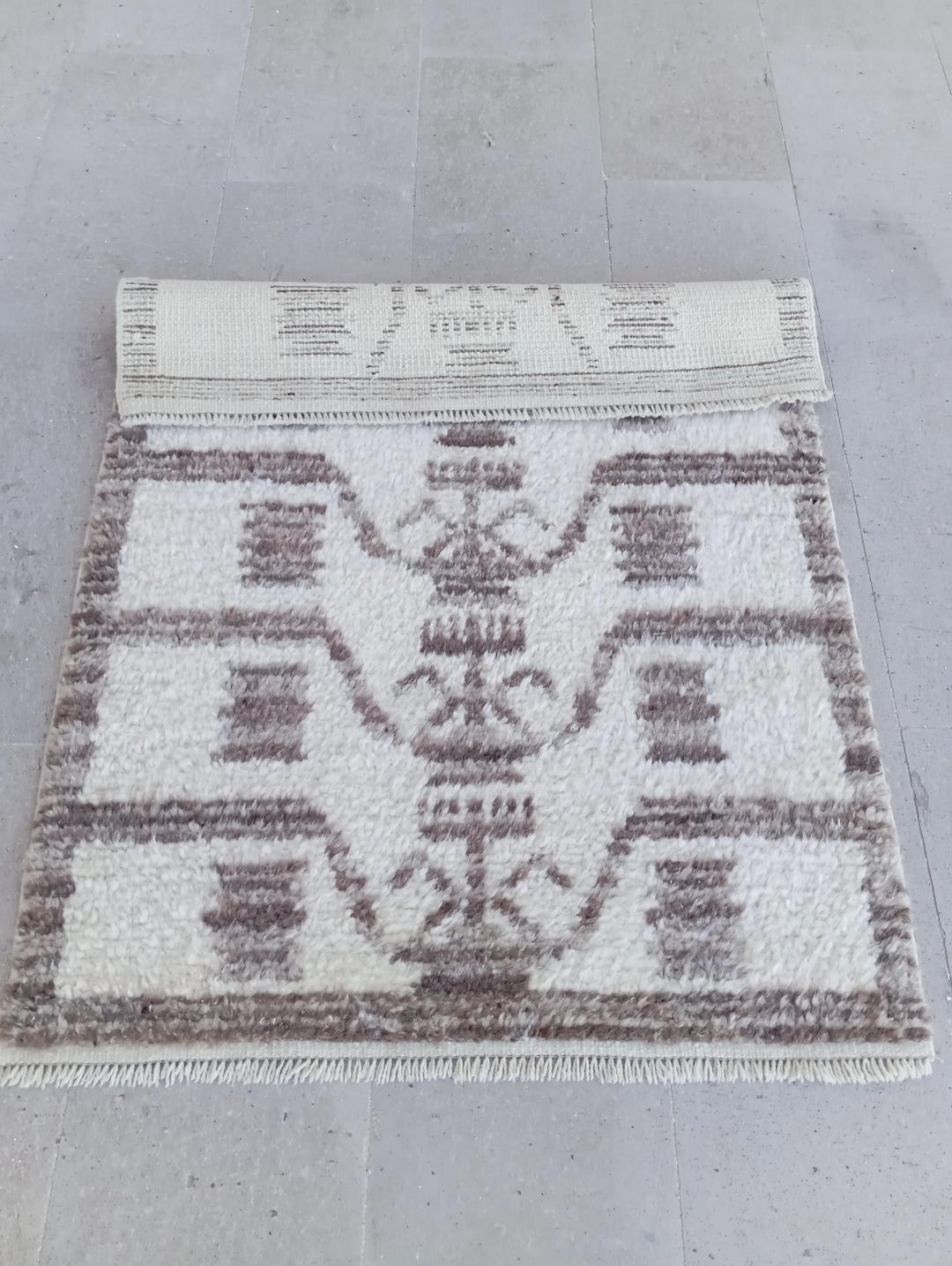 Antique Angora Wool Rug: Mid Century Turkish Blanket Carpet (3x4 Feet ...