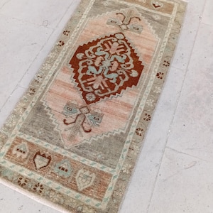 2x3 Turkish Rug, Gray Brown Rug, Anatolian Handmade Rug, Vintage Livingroom Kitchen Patio Dorm Bedroom Bathroom Rug, Home Decor, 1.7x3.4 ft