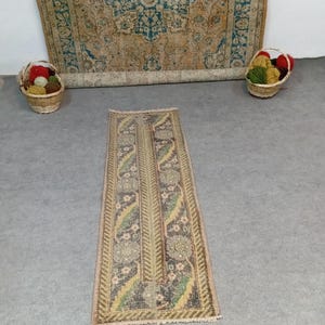 2x5 Runner Rug,2x5 Rug,2x5 TURKISH VINTAGE RUG,Oushak Handmade Wool Rug,2x5,Turkish Rug,Vintage Wool Rug,Unique Rug,runner, 1.7x5 ft