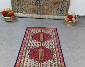 2x5 Rug, Vintage Runner Rug 2x4 Naturel Rug, 2x5 Oushak Rug,Turkish Living Room Kids Office Entryway Runner Rug,Home Decore Rug,2.4x4.4 ft