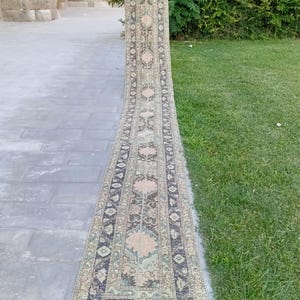 2x18 vintagematta, smal lång löpare, hallmatta, korridormatta, trapplöpare, lång löpare, lapptäckslöpare, 2,3x17,11 fot, skattefri USA