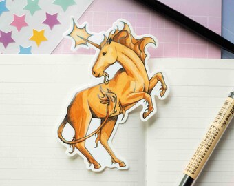 Pegatina de unicornio, vinilo impermeable