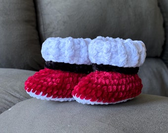 Christmas Crochet Baby Booties Pattern - PDF File Tutorial Pattern - Baby Booties
