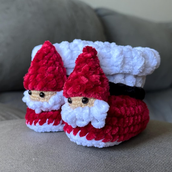 Papá Noel Botas NavideÃ±as Tejidas Navidad Botitas Faciles A