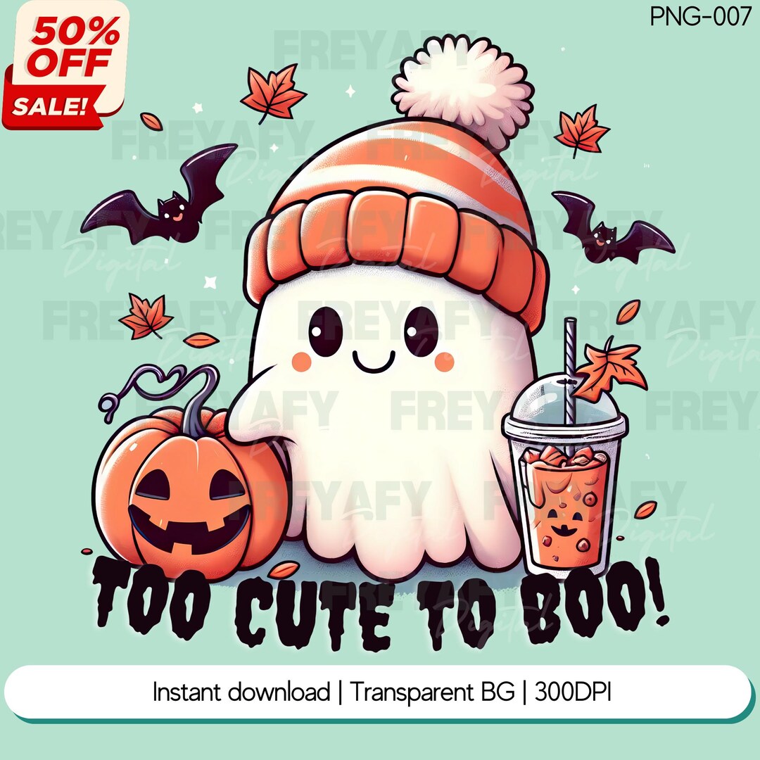 Cute Ghost Halloween Png, Cute Ghost Fall Png, Cute Spooky Ghost, Fall ...