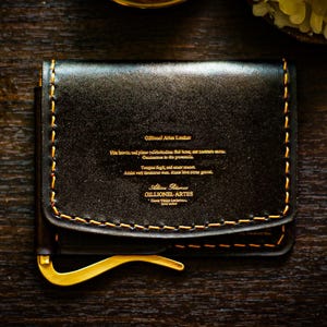 Vintage Style Leather Money Clip Wallet: Handmade Card Holder