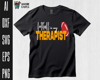 Football Is My Therapist SVG PNG: Retro Football Clipart (Digital Files)