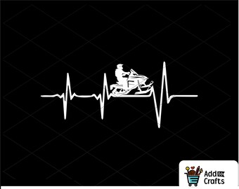 Heartbeat Snowmobile Svg, Snowmobile Clipart, Winter Sports Svg, Snowmobiling svg, png