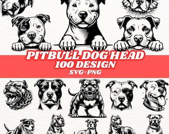 Pitbull Dog SVG-bundel: clipart, silhouetontwerpen (PNG)