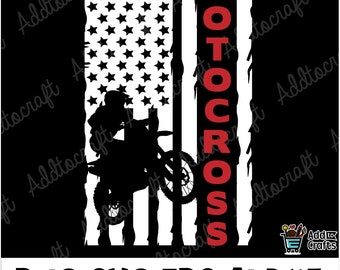 American Flag Motocross SVG, Biker Clipart (Digital Files)