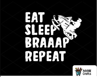 Eat Sleep Snowmobile Repeat SVG PNG Clipart (Digital Download)