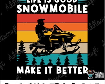 Life is Good Snowmobile SVG Clipart: Winter Sports (Digital Files)