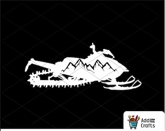 Mountain Snowmobile Svg, Snowmobile Clipart, Winter Sports Svg, Snowmobiling svg, png