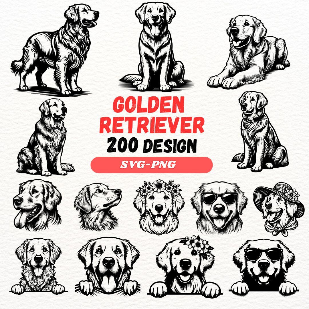 Golden Retriever SVG Bundle: Dog Lover Clipart (SVG, PNG) - Etsy