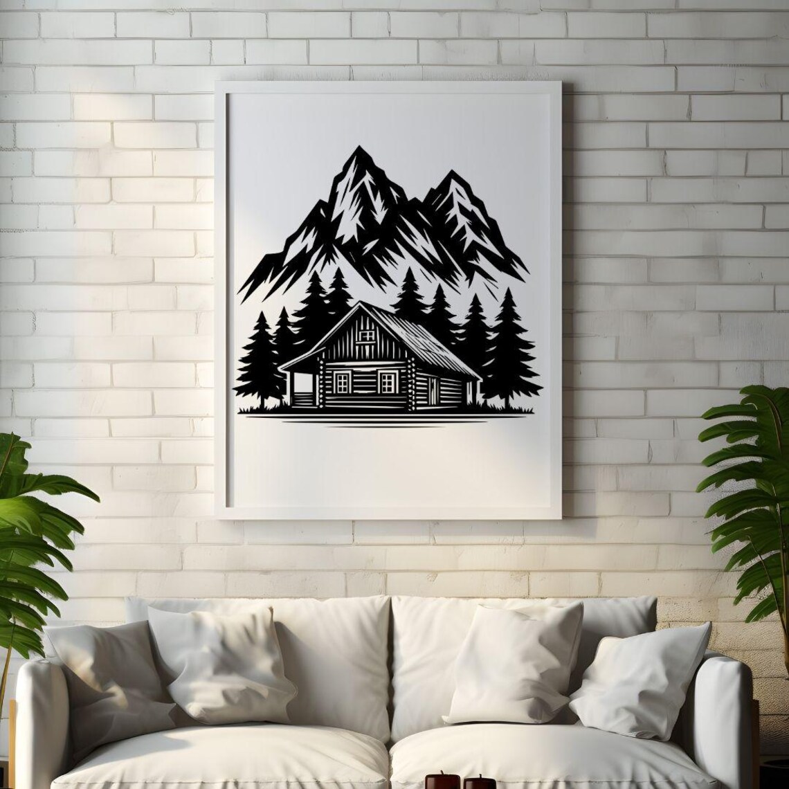 Rustic Cabin SVG Bundle, Forest Mountain Lodge Designs (digital ...