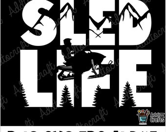 Sled Life Snowmobile SVG Clipart: Winter Sports (Digital Files)